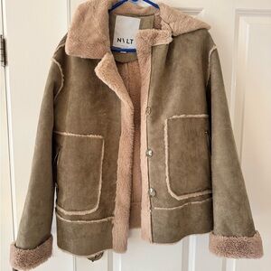 NVLT Beige and Cream Faux Shearling Jacket
